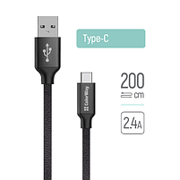 Кабель USB Type-C ColorWay CW-CBUC008-BK 2,4A 2м чорний, фото 4