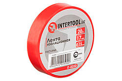 Стрічка ізоляційна Intertool 20 м x 17 x 0.15 мм червона (10 шт.)