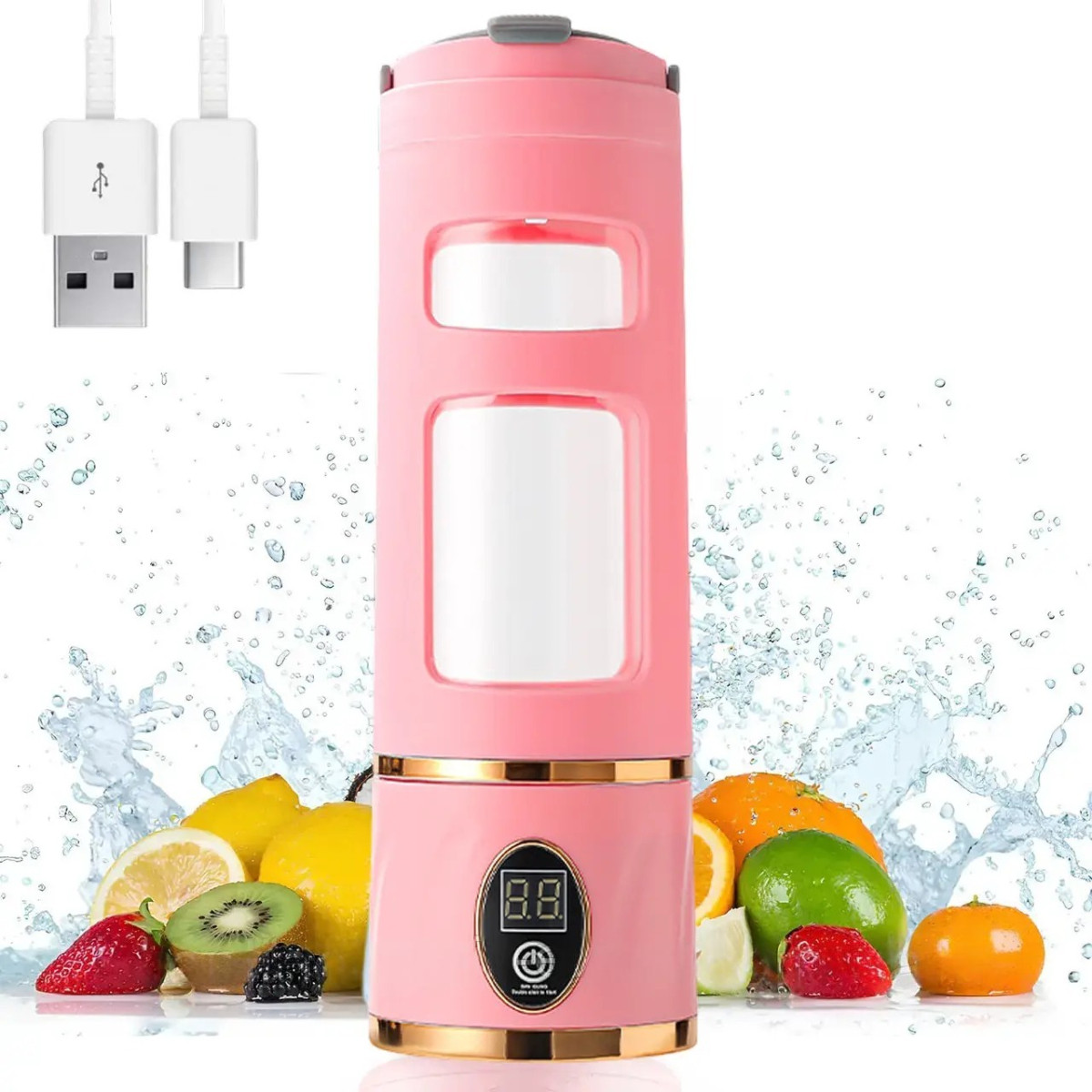 Портативний блендер пляшка Freshly squeezed Juice cup Рожевий