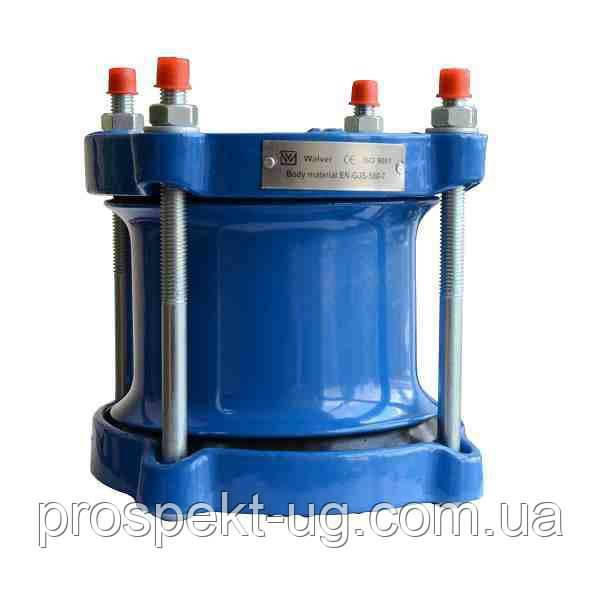 Муфта універсальна обтискна Ду150 (6") (діапазон 158-181 мм) чавунна Walver, фото 1