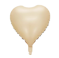 Куля серце шоколад фольговане матове 45 см 18"