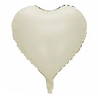 Куля серце кремовий нефрит фольговане матове 45 см 18"