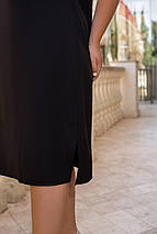 Чорна однотонна сукня великого розміру Розміри: 46-48, 50-52, 54-56, 58-60, 62-64, 66-68, фото 3