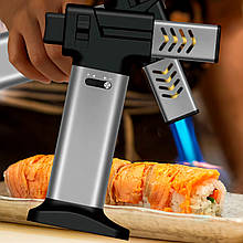 Портативний кухонний газовий пальник-карамелізатор Turbo Torch OL-600/1851 Чорний-срібний (JS)