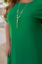 Зелена однотонна сукня великого розміру Розміри: 46-48, 50-52, 54-56, 58-60, 62-64, 66-68, фото 3