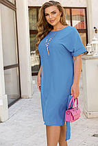 Блакитна однотонна сукня великого розміру Розміри: 46-48, 50-52, 54-56, 58-60, 62-64, 66-68, фото 3