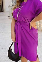 Однотонна сукня фуксія великого розміру Розміри: 46-48, 50-52, 54-56, 58-60, 62-64, 66-68, фото 3