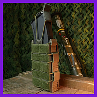 Подсумки для АК Molle Подсумок ак открытый на плитоноску Подсумок под магазин олива