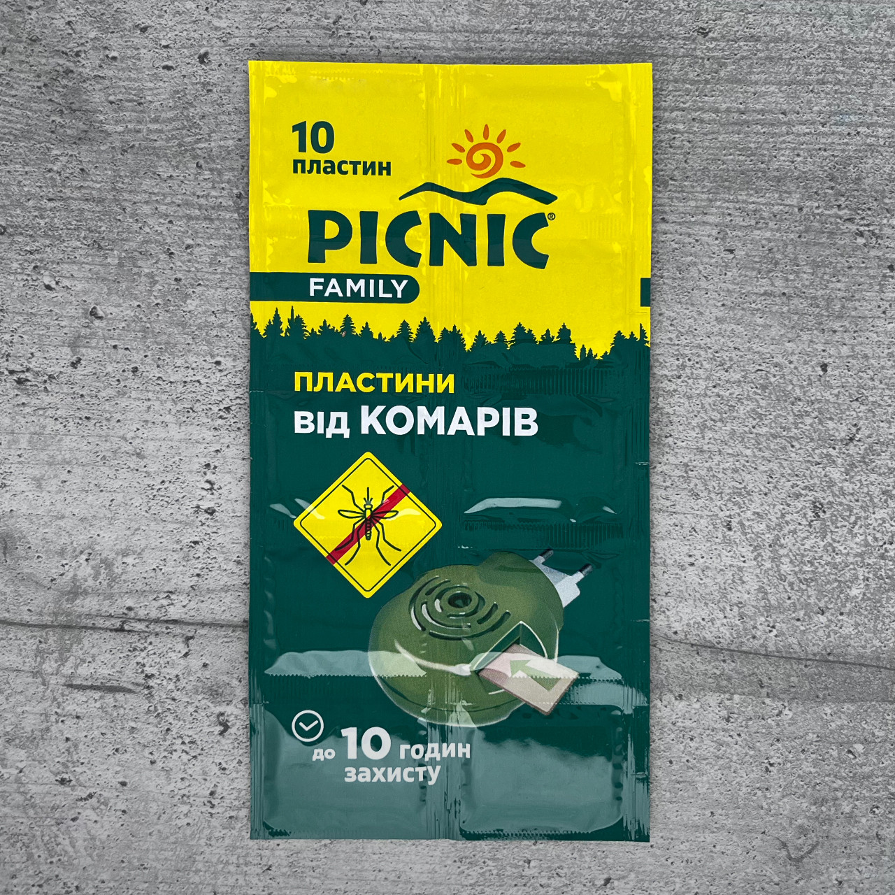 Репелент Picnic Family пластинки для фумігатора від комарів 10 шт, фото 1
