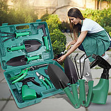 Великий набір садових інструментів в кейсі, 10 предметів (JS)