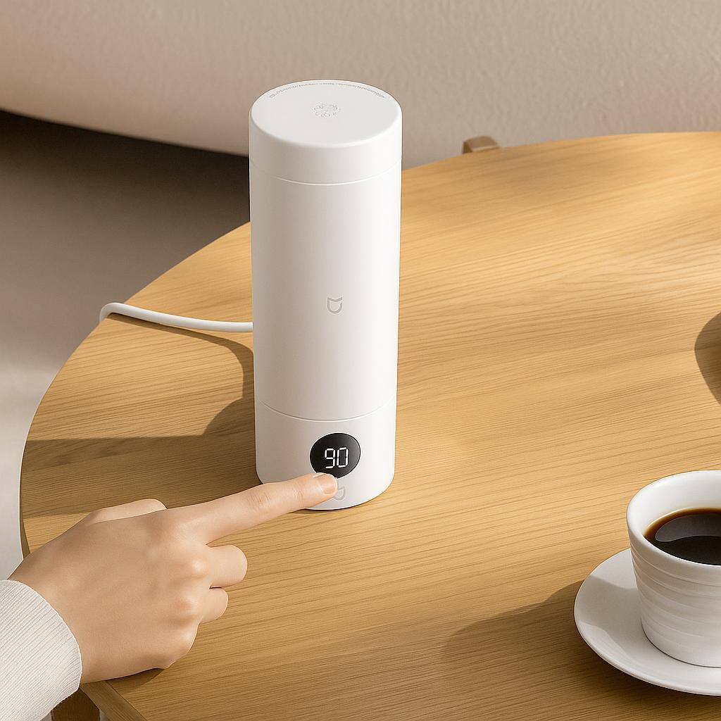 Електричний чайник термос підігрівом кип'ятка Xiaomi портативний дорожній із нержавійки 350 мл побутовий, фото 1