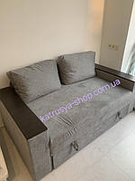 Диван прямий Кубус 80-120-140-160 (люкс) тканина велюр антикіготь сірий