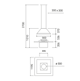 Камін центральний відкритого типу Traforart Vulcano Central без скла, фото 4