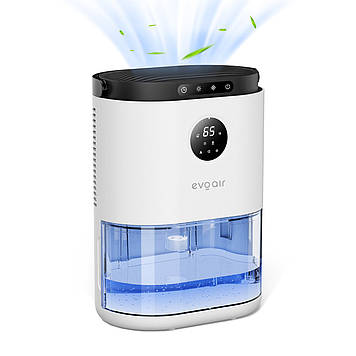 Компактний осушувач повітря evoair HUMIX560, 560 мл/24 год, датчик вологості, 3 режими, 7-кольорове підсвічування, резервуар 2,3 л