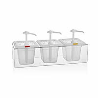 Дозатор для соусу (потрійний) GDP--0003 Gastro Plast PP Білий