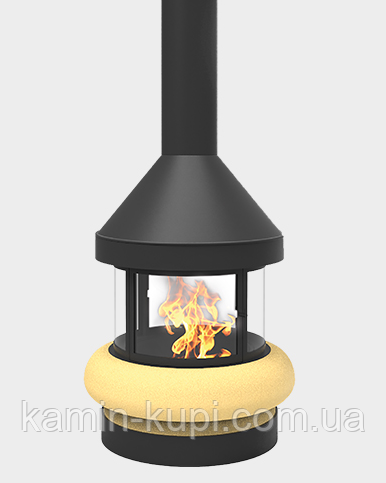 Камін центральний на дровах Traforart Zeus Central зі склом, фото 1