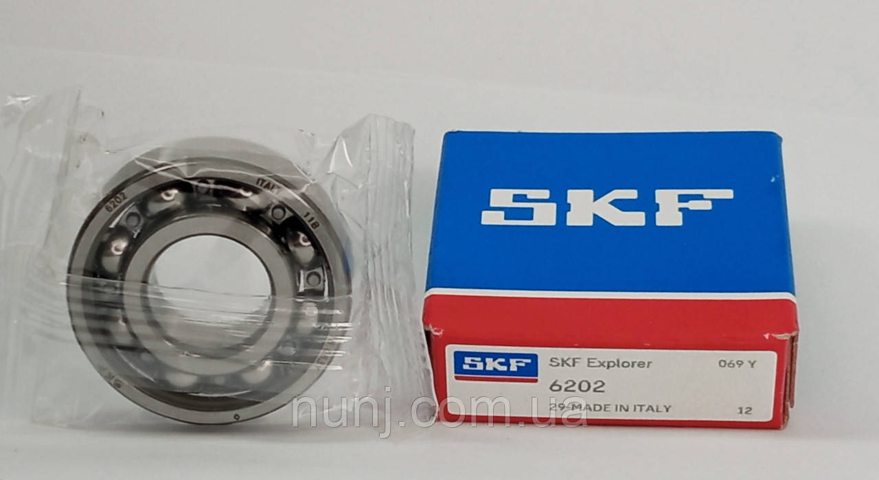 Підшипник 6202 SKF (202) розміри: 15*35*11 кульковий радіальний, фото 1