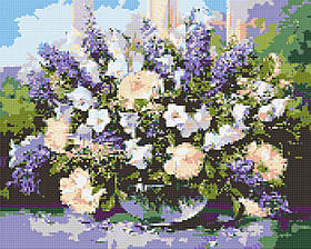 Алмазна мозаїка/вишивка Букет польових квітів 40*50 см Орігамі OD 3073