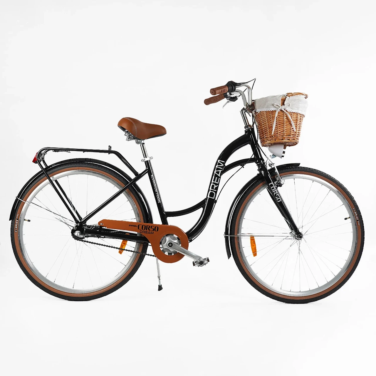 Велосипед міський Corso "Dream" DM-28605 + КОШИК  обладнання Shimano Nexus-3, 3 швидкості, алюмінієва рама, кошик, фара, фото 1