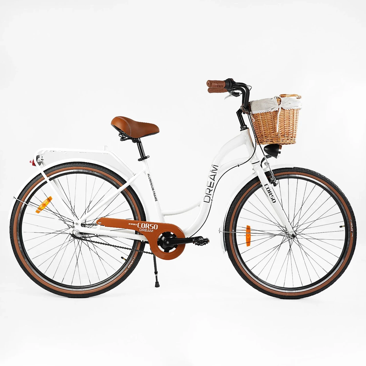 Велосипед міський Corso "Dream" DM-28711 + КОШИК обладнання Shimano Nexus-3, 3 швидкості, алюмінієва рама, кошик, фара, фото 1