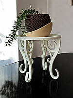 Білий столик для квітів, дизайнерський столик 21 см, пластиковий столик для рослин