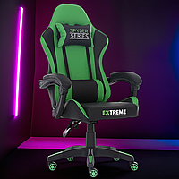 Сучасне геймерське зелене крісло для комп'ютера для геймерів, комп'ютерні крісла з масажем і спинкою
