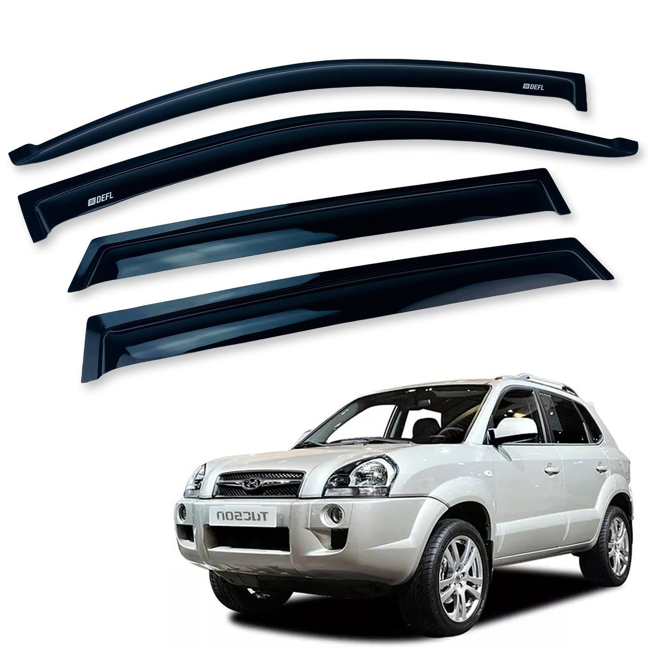 Вітровики для Hyundai Tucson I 2004-2010 (Defl) Q2, фото 1