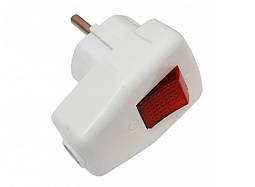 Вилка кутова з кнопкою та заземленням Luxel