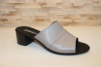 Шльопанці сабо жіночі бежеві натуральна шкіра Б1691