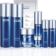 Професійна косметична інтенсивно зволожуюча серія по догляду за шкірою обличчя в наборі CNP RX Blue Microlift Skincare Set
