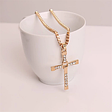 Кулон підвіска хрест Домініка Торетто в золотому кольорі з ланцюжком із фільму форсаж, фото 4