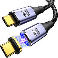 Магнітний кабель USB4 Type-C 2м 100Вт 20Gb/s 8K для ноутбуків, SSD, моніторів, 24 pin