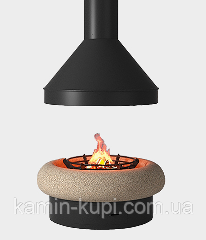 Камін центральний на дровах Traforart Zeus Central без скла, фото 1