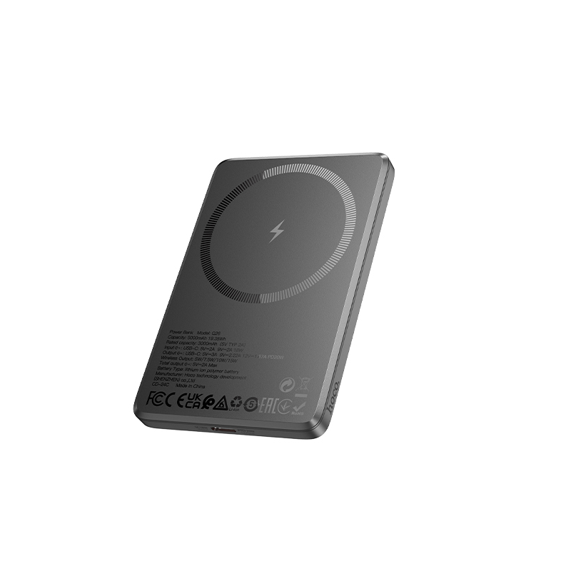 Зовнішній акумулятор HOCO Q26 Joy PD20W magnetic fast charging power bank(5000mAh) metal gray, фото 1