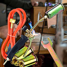 Знімний газовий пальник для паяльних робіт + шланг, насадки та ключ у комплекті XTLine PA 23510/826 (JS)