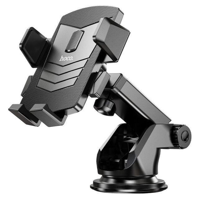 Автотримач для телефона HOCO CA83 David one-button center console car holder Black, фото 1