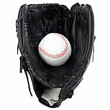 Набір для бейсболу 3в1 (бита, пастка, м'яч) SP-Sport Чорний C-1163-02, фото 7