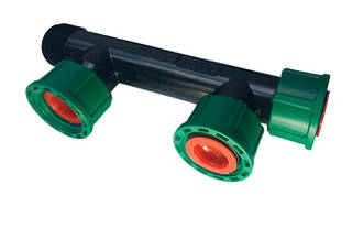 Колектор на 2 виходи з внутрішньою різьбою 1" дюйм (33 мм), Irritec. Пластикова "гребінка" на 1 дюйм (Італія)