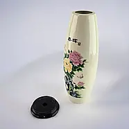 Керамічна ваза з півоніями та каліграфією, 26 см, фото 8