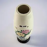 Керамічна ваза з півоніями та каліграфією, 26 см, фото 7