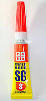 Ціанакрилатний супер клей BeLife Super Glue (секунда) 3г