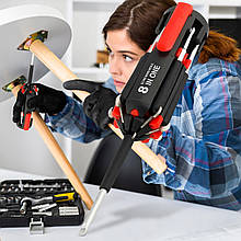 Універсальна професійна портативна викрутка із світлодіодним підсвічуванням 8в1 Multi-Screwdriver Torch FZ-895 Чорний/Червоний