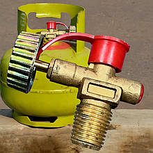 Латунний портативний туристичний газовий кран-перехідник для польських балонів 1764 (JS)