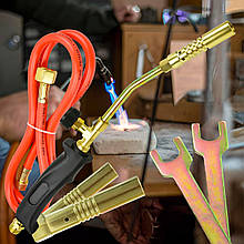 Знімний газовий пальник для паяльних робіт + шланг, насадки та ключі у комплекті XTLine PA 23509/827 (JS)