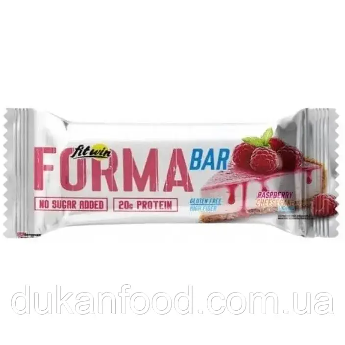 Протеїновий батончик без цукру FORMA BAR "Малиновий чизкейк", FitWin, 60 г, фото 1