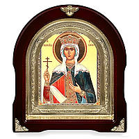 Ікона свята рівнопостольна Олена,лик 15х18 см, у темному дерев'яному кіоті, арка
