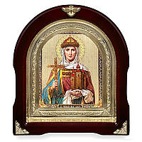 Ікона Свята Рівноапостольна Велика княгіна Ольга, лік 15х18 см, у темному дерев'яному кіоті, арка