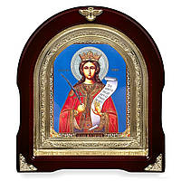 Ікона Свята Великочениця Варвара, лік 15х18 см, у темному дерев'яному кіоті, арка
