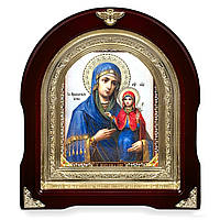 Ікона Свята Правиця Анна, лік 15х18 см, у темному дерев'яному кіоті, арка