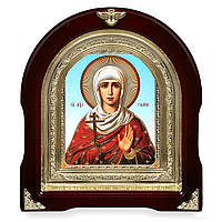 Ікона Свята Мучениця Галина, лік 15х18 см, у темному дерев'яному кіоті, арка